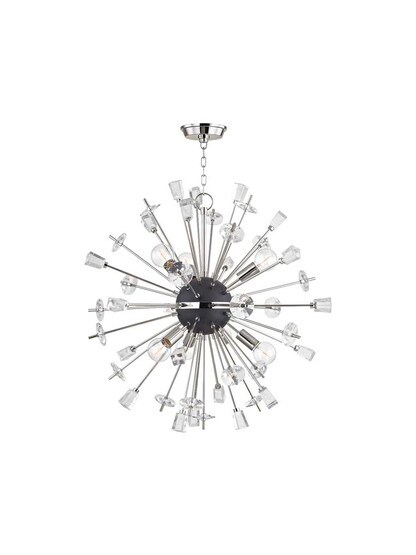 Liberty 6-Light Chandelier in Polished Nickel.